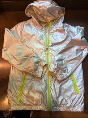 Cat & Jack Neon Lime Hooded Jacket with Iridescent Trim